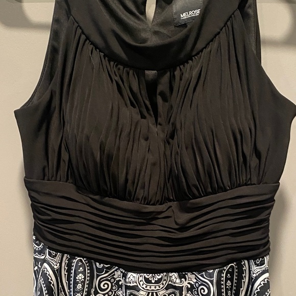 Elegant Melrose Black and White Midi Dress Size 14 - Picture 3 of 8